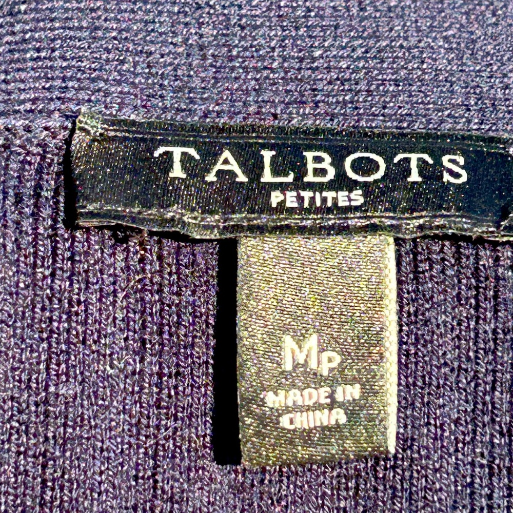 TALBOTS sMP navy ribbed long line cardigan-looks new-soft cotton/modal bld - Picture 3 of 5